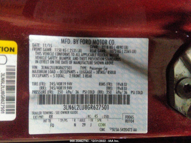 Lincoln MKZ HYBRID 2016 3LN6L2LU8GR627501 Image 10