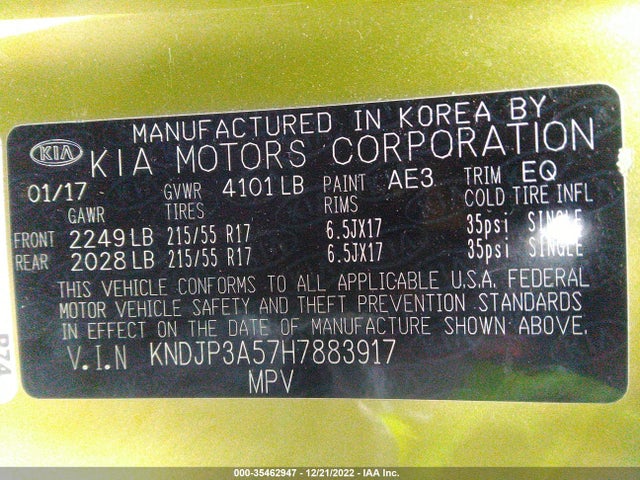 2017 Kia Soul, VIN: KNDJP3A57H7883917