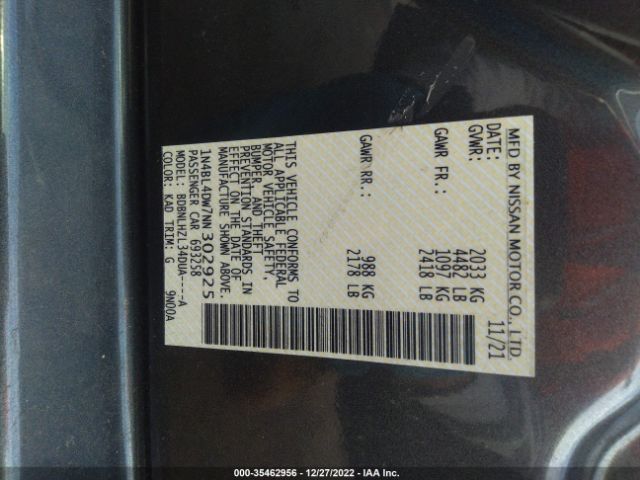 1N4BL4DW7NN302925 Nissan Altima Sv Intelligent Awd