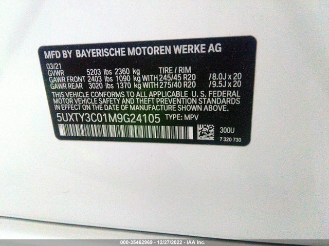 BMW X3 Sdrive30i 2021 аукцион фото