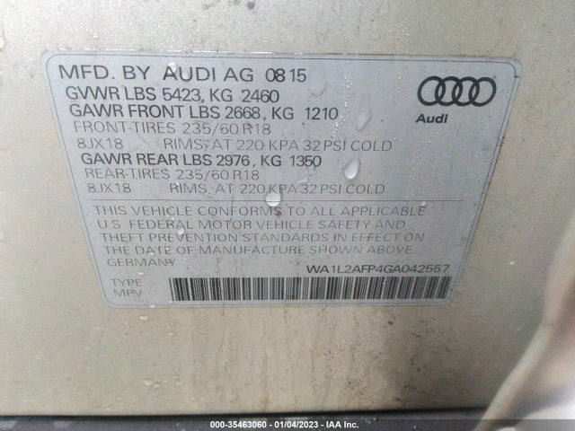 WA1L2AFP4GA042557 Audi Q5 Premium Plus