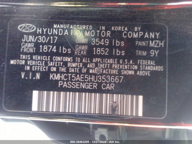 2017 Hyundai Accent, VIN: KMHCT5AE5HU353667