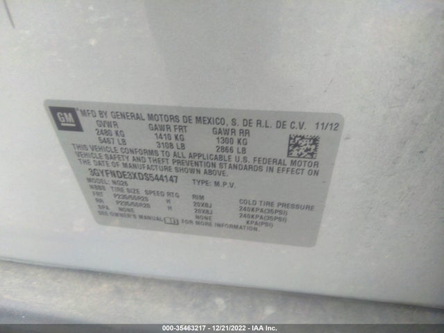 Cadillac Srx Performance Collection 2013 3GYFNDE3XDS544147 Image 10