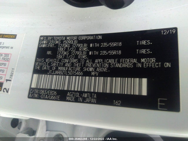 2020 Lexus NX, VIN: JTJJARBZ1L5015466