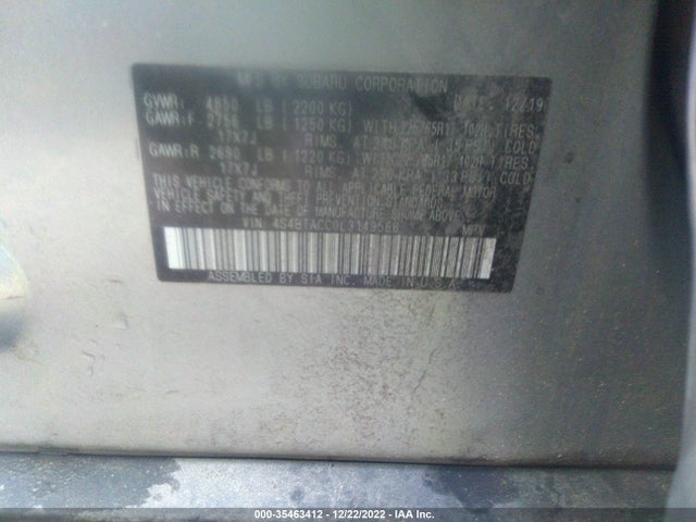 2020 Subaru Outback, VIN: 4S4BTACC0L3149566