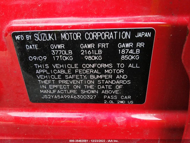 JS2YA5A99A6300327 Suzuki SX4