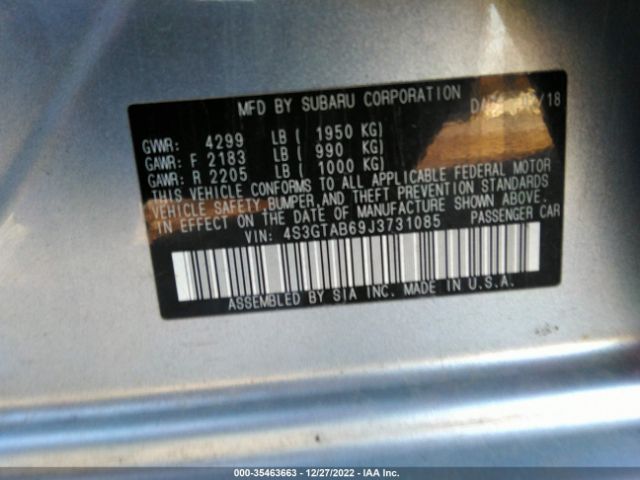 4S3GTAB69J3731085 Subaru Impreza Premium