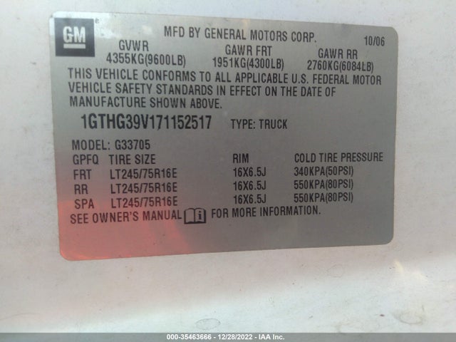 GMC SAVANA CARGO VAN 2007 1GTHG39V171152517 Image 10