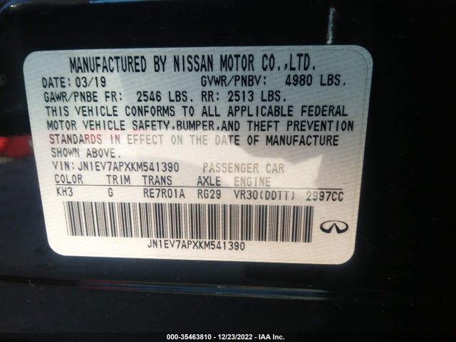 2019 Infiniti Q50, VIN: JN1EV7APXKM541390