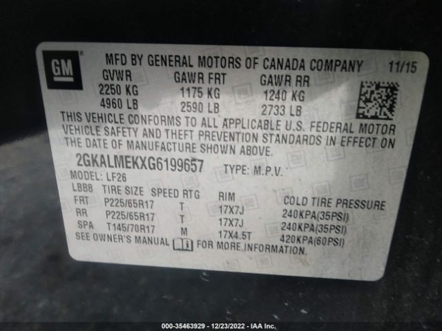 2GKALMEKXG6199657 GMC Terrain Sle