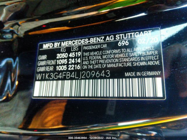 2020 MERCEDES-BENZ A 220 W1K3G4FB4LJ209643 Photo 8