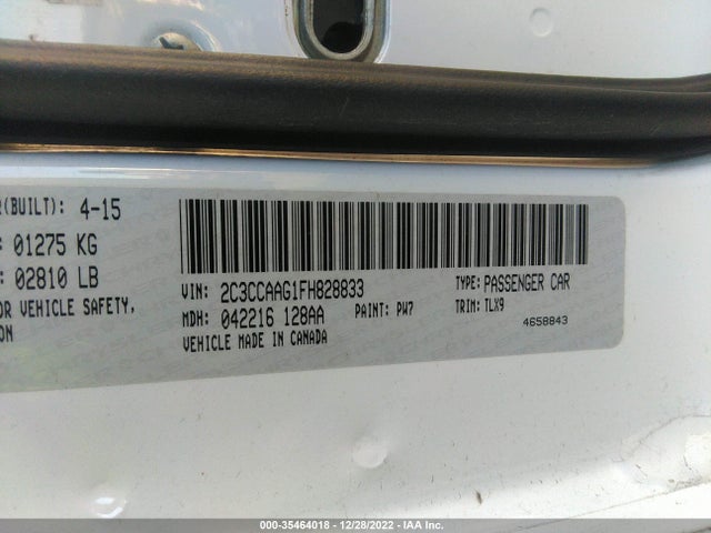 2C3CCAAG1FH828833 Chrysler 300 Limited