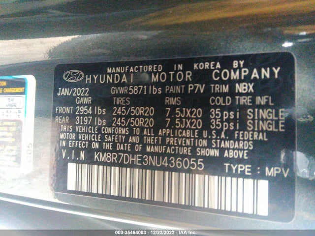 Hyundai Palisade Calligraphy 2022 KM8R7DHE3NU436055 Image 10