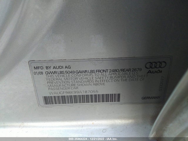 WAUGF98K99A187055 Audi A4 2.0t Prem Plus