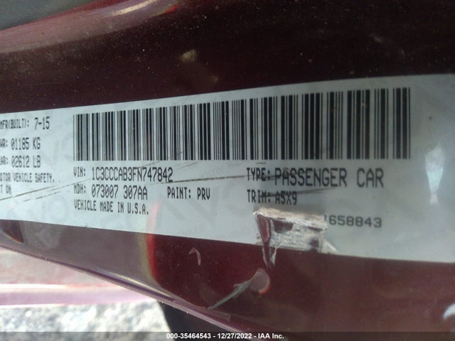 1C3CCCAB3FN747842 Chrysler 200 Limited