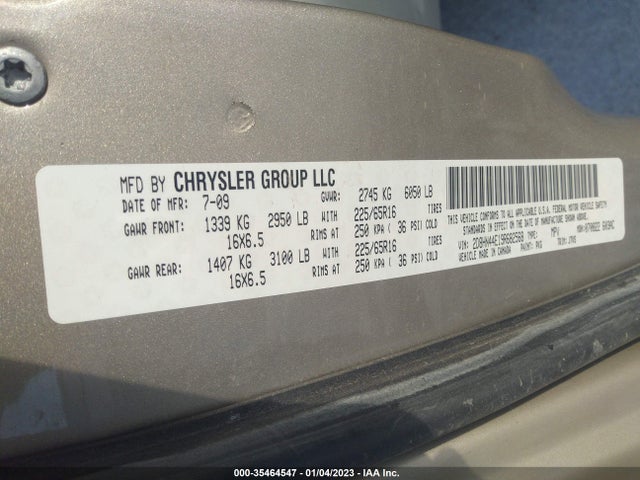 Dodge Grand Caravan Se 2009 2D8HN44E19R682568 Image 10