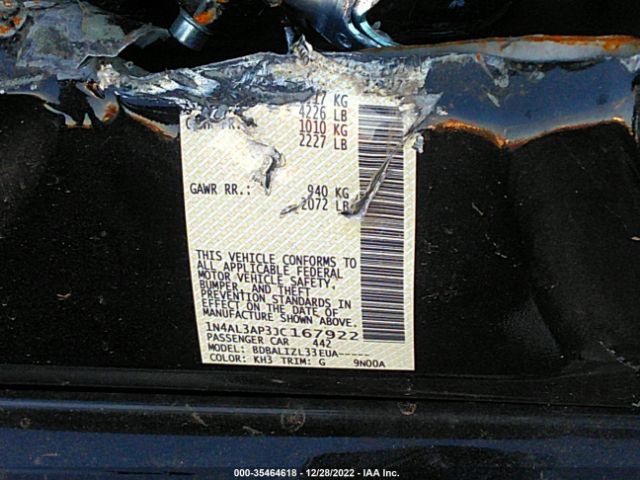1N4AL3AP3JC167922 Nissan Altima