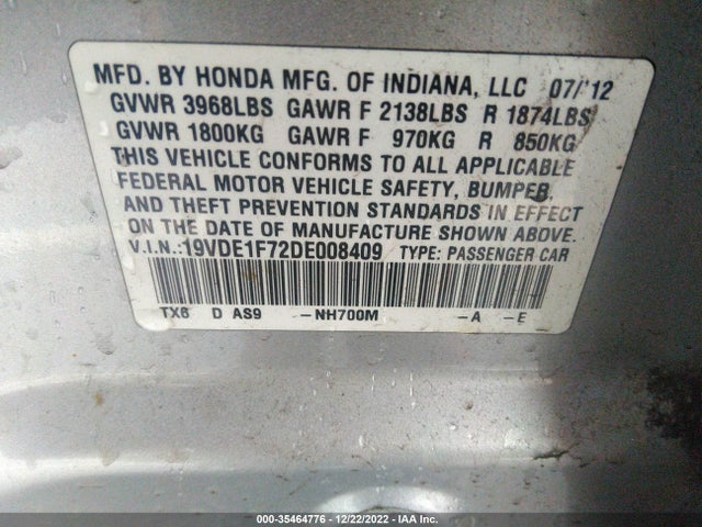 Acura Ilx Tech Pkg 2013 19VDE1F72DE008409 Image 10