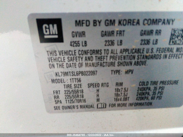 2023 Chevrolet Trailblazer, VIN: KL79MTSL6PB022097