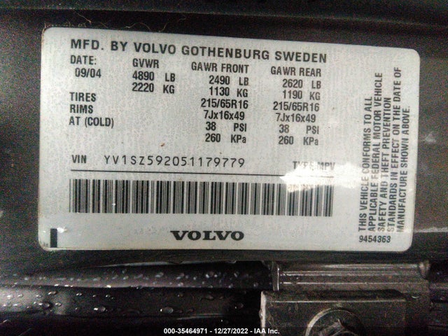 Volvo XC70 2005 YV1SZ592051179779 Image 11