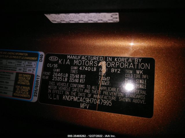 KNDPMCAC9H7047995 KIA Sportage Lx