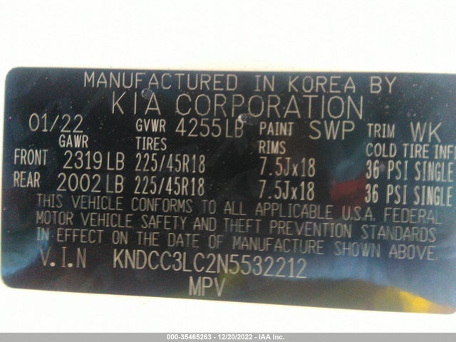 2022 Kia Niro, VIN: KNDCC3LC2N5532212