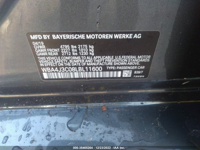 2020 BMW 4 Series, VIN: WBA4J3C08LBL11600