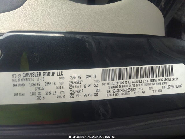 Dodge Grand Caravan Se 2014 2C4RDGBG9ER238182 Image 9