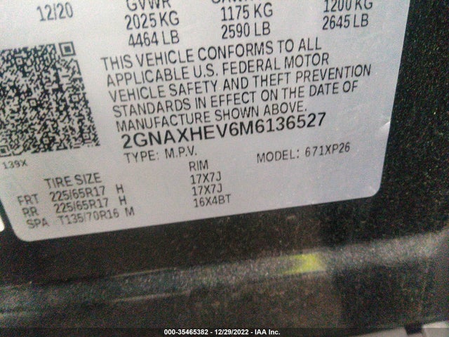 Chevrolet EQUINOX LS 2021 2GNAXHEV6M6136527 Image 9