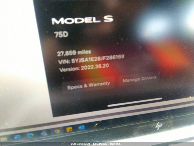Tesla Model S 75d/100d/p100d 2018 5YJSA1E28JF286169 Image 8