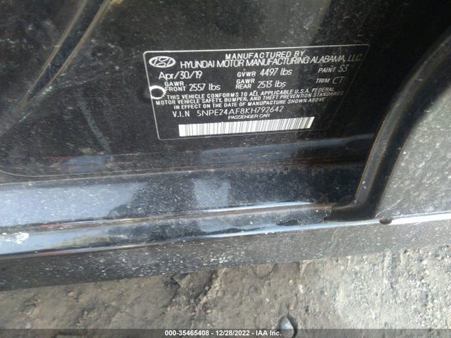 2019 Hyundai Sonata, VIN: 5NPE24AF8KH792642