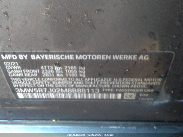 3MW5R7J02M8B88113 BMW 3 Series 330i Xdrive