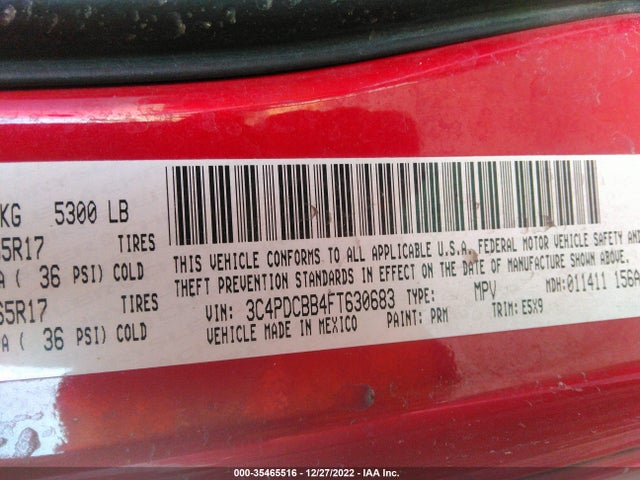 2015 Dodge Journey, VIN: 3C4PDCBB4FT630683