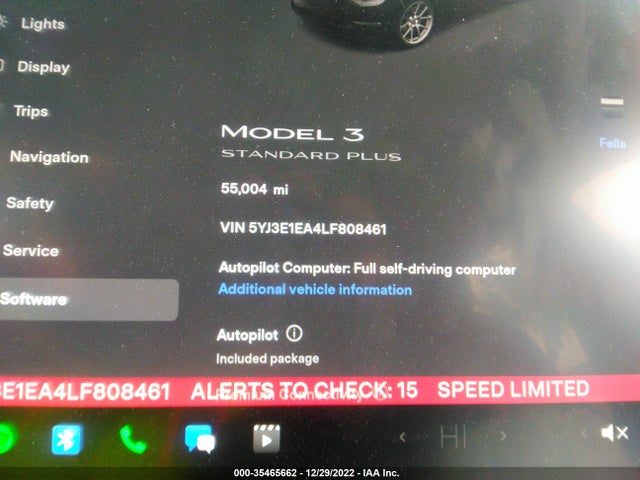 Tesla Model 3 Standard Range 2020 5YJ3E1EA4LF808461 Image 9