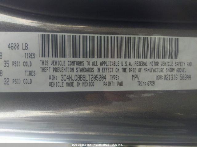 3C4NJDBB9LT205204 Jeep Compass Altitude