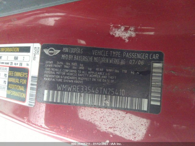 WMWRE33546TN25410 Mini Cooper Hardtop S