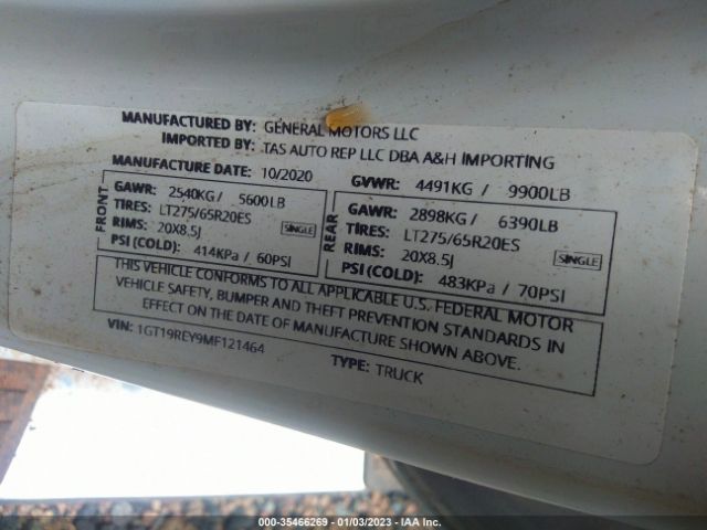 1GT19REY9MF121464 GMC Sierra 2500hd Denali