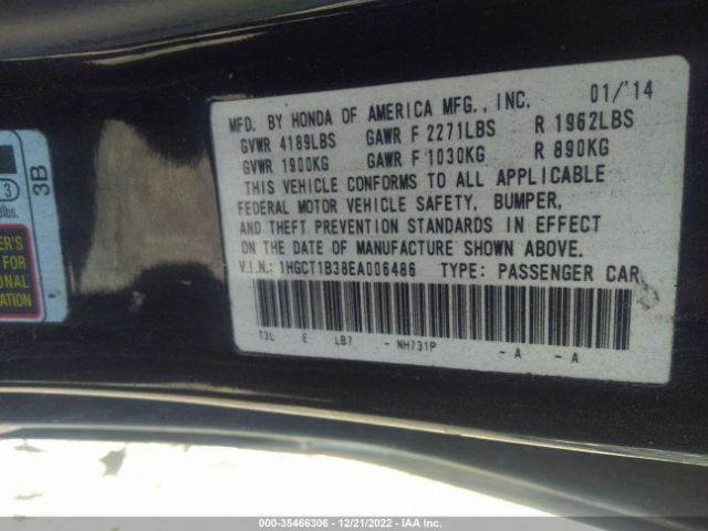 1HGCT1B38EA006486 Honda Accord Lx-s