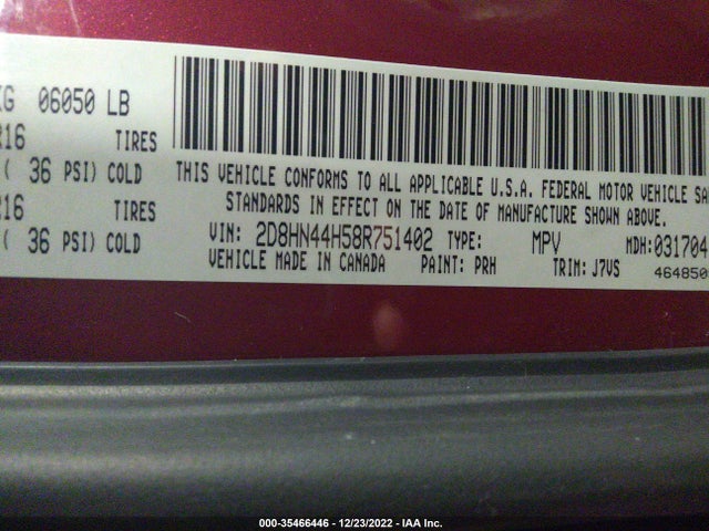 Dodge Grand Caravan Se 2008 2D8HN44H58R751402 Image 10