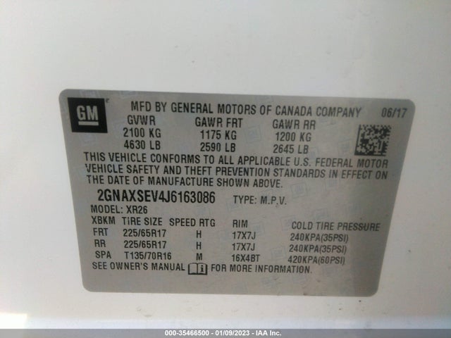 Chevrolet EQUINOX LT 2018 2GNAXSEV4J6163086 Image 9