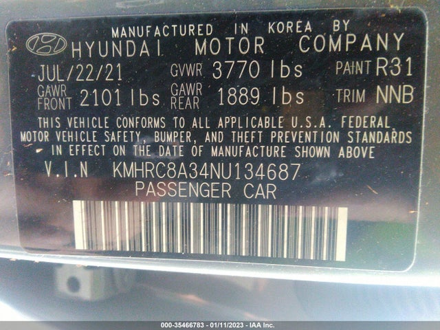 Hyundai Venue Limited 2022 KMHRC8A34NU134687 Image 10