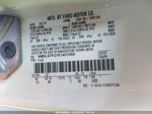 2019 Ford Transit Connect, VIN: NM0LS7F21K1431000