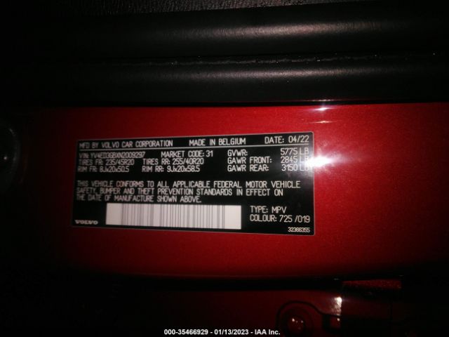 YV4ED3GBXN2009297 Volvo C40 Recharge Pure Ultimate