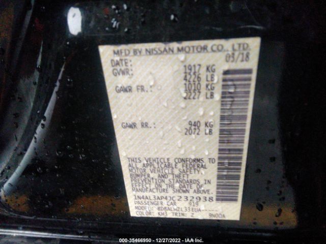 1N4AL3AP4JC232938 Nissan Altima 2.5 Sr