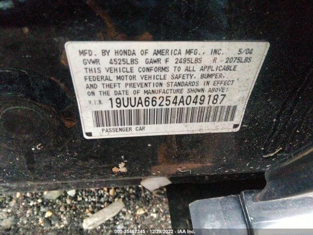 Acura TL 2004 19UUA66254A049187 Image 9