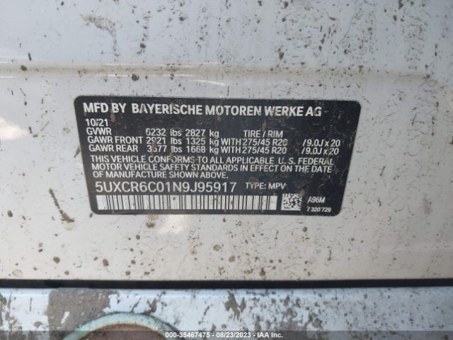 5UXCR6C01N9J95917 BMW X5 Xdrive40i