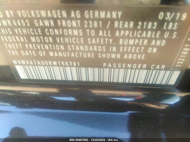 Volkswagen Golf R 2019 WVWVA7AU0KW155791 Image 9