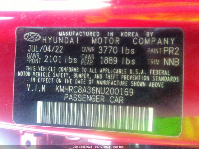 2022 Hyundai Venue, VIN: KMHRC8A36NU200169