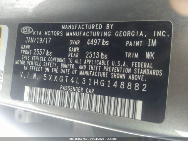 5XXGT4L31HG148882 KIA Optima Lx