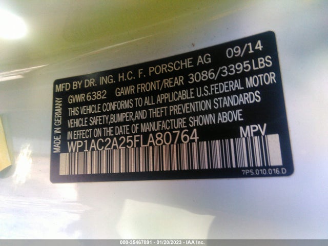 2015 Porsche Cayenne, VIN: WP1AC2A25FLA80764